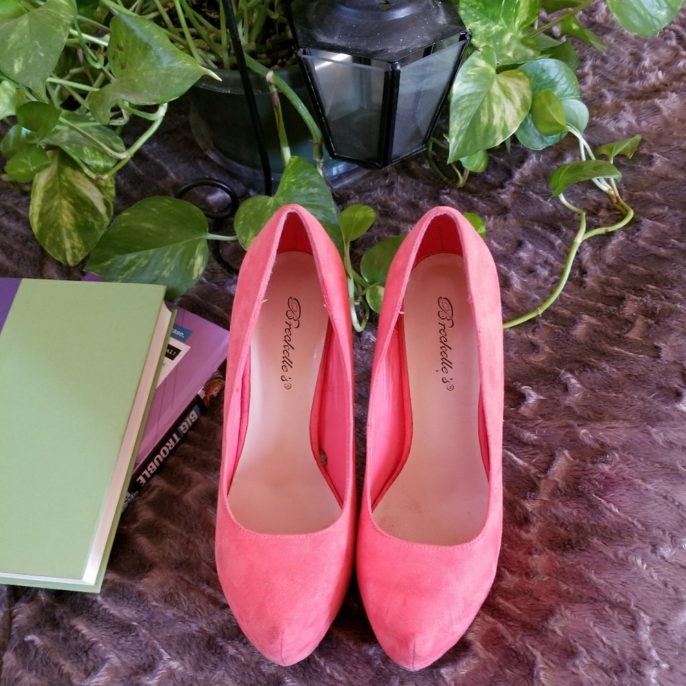 Coral color High Heels - Picture 3 of 5